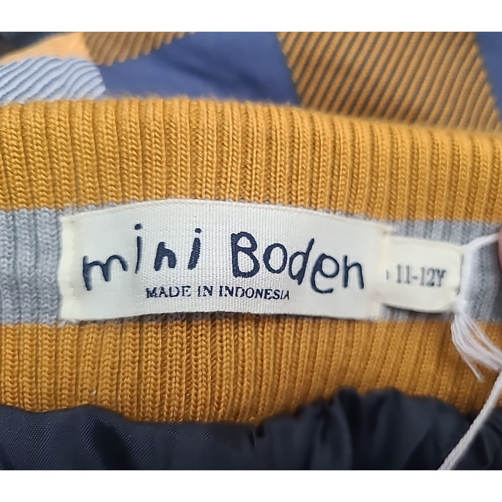 Mini Boden Snow Ski Pants Kid's 11-12Y Gold Yellow Gray White Plaid Insulated - Picture 6 of 7
